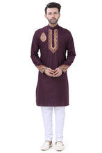 Load image into Gallery viewer, Brocade Silk - Premium Kurta Pyjama - Just $ 75! Shop now at Dapper Ethnic