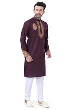 Load image into Gallery viewer, Brocade Silk - Premium Kurta Pyjama - Just $ 75! Shop now at Dapper Ethnic