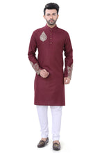 Load image into Gallery viewer, Brocade Silk - Premium Kurta Pyjama - Just $ 75! Shop now at Dapper Ethnic