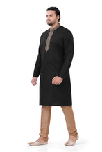 Load image into Gallery viewer, Plus size Cotton Kurta Pajama set in Black