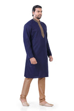 Load image into Gallery viewer, Plus size Cotton Kurta Pajama set in Navy Blue