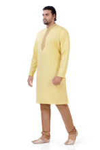 Load image into Gallery viewer, Plus size Cotton Embroidered Kurta Pajama set in Yellow