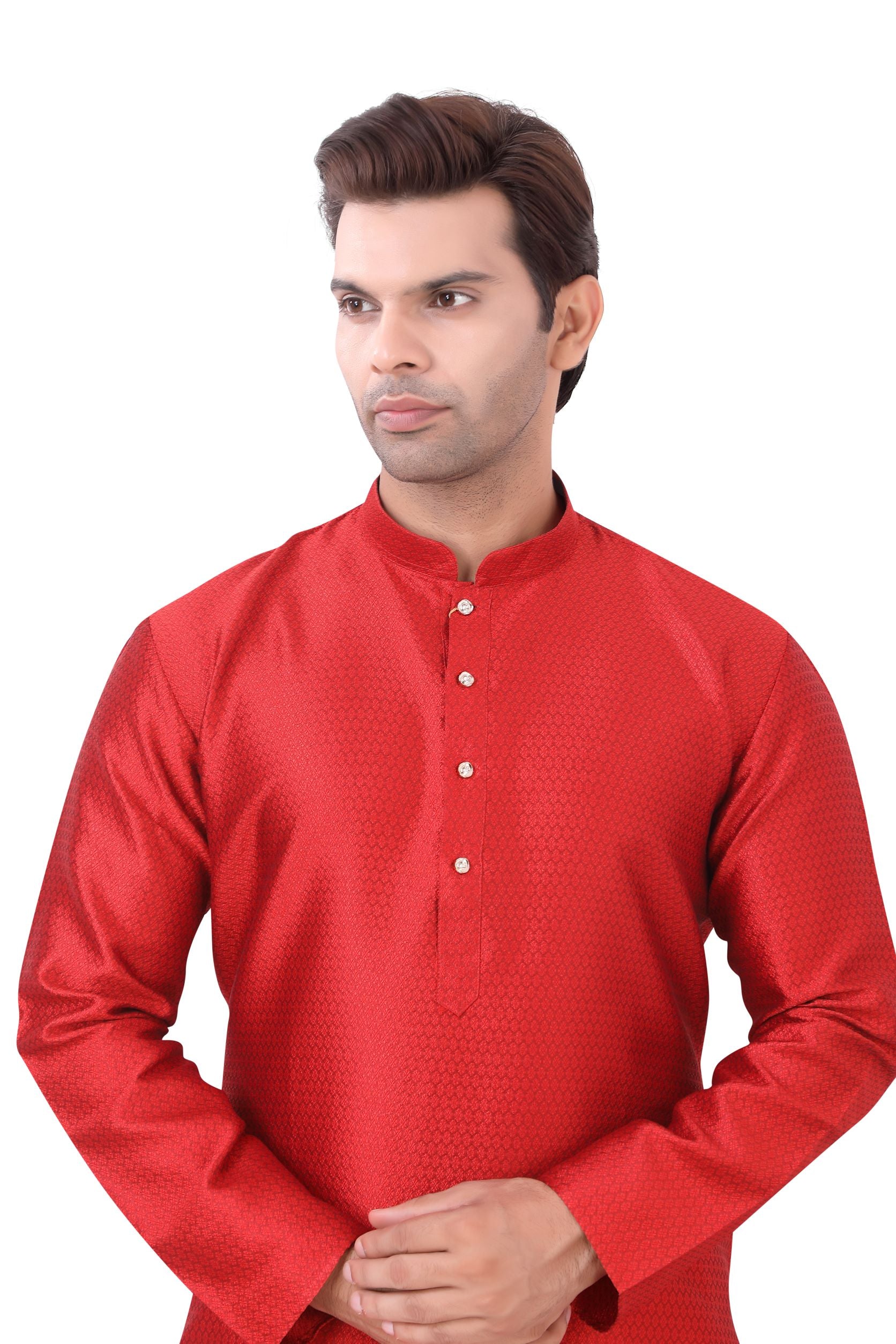 Self Silk Kurta Pajama in Cherry Maroon | Best Price in 2024 at Dapper ...
