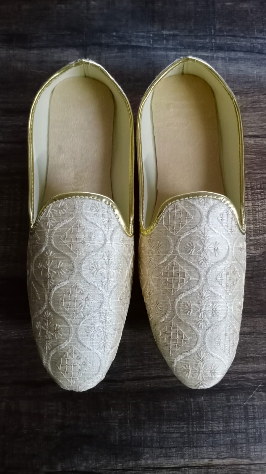 Gold Embroidered Mojari Shoes for Men Best Price in 2024 at