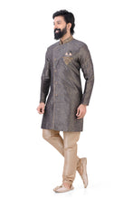 Load image into Gallery viewer, Aangrakha Style Banarasi 2 pieces Indo western in Dark Grey