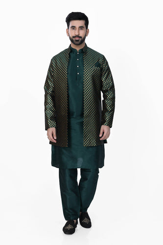Brocade Silk - Premium Kurta Pyjama - Just $ 75! Shop now at Dapper Ethnic