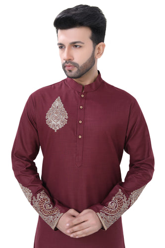 Brocade Silk - Premium Kurta Pyjama - Just $ 75! Shop now at Dapper Ethnic