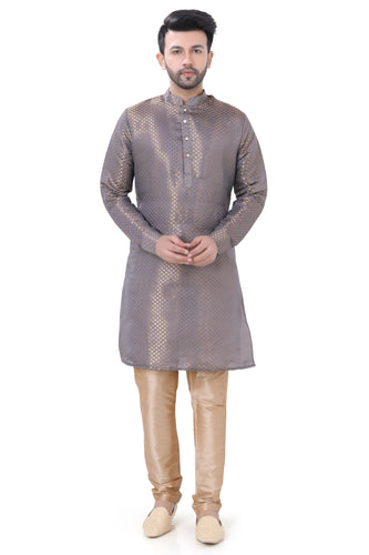 Brocade Silk - Premium Kurta Pyjama - Just $ 75! Shop now at Dapper Ethnic