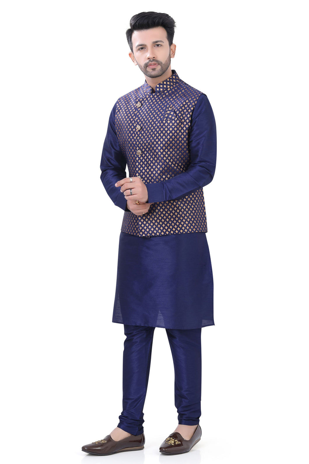 Brocade Silk - Premium Kurta Pyjama - Just $ 75! Shop now at Dapper Ethnic