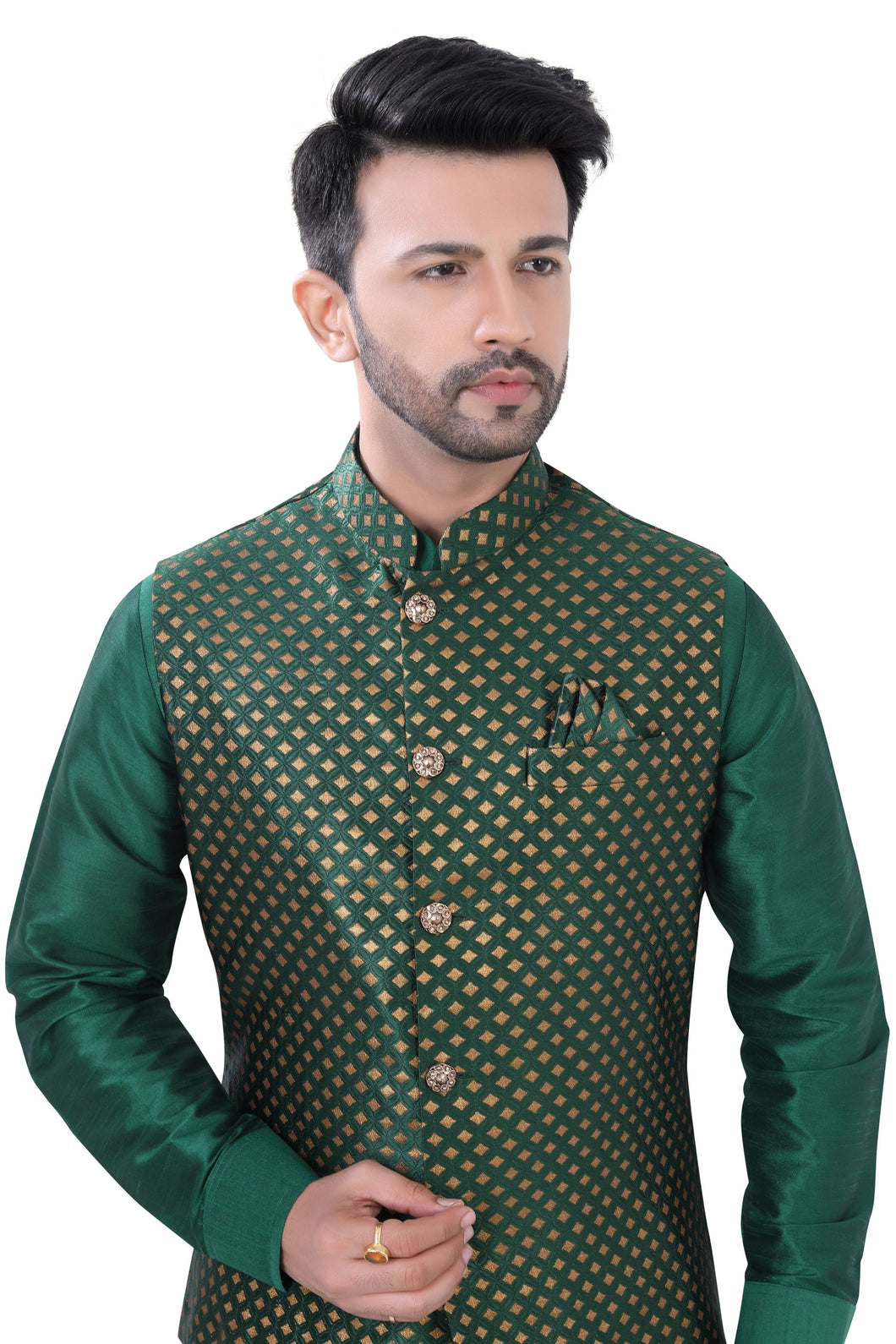 Brocade Silk - Premium Kurta Pyjama - Just $ 75! Shop now at Dapper Ethnic