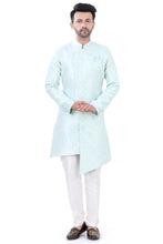 Load image into Gallery viewer, Jamevaram Indo Western Set In Light Blue Colour-Dsgn 1
