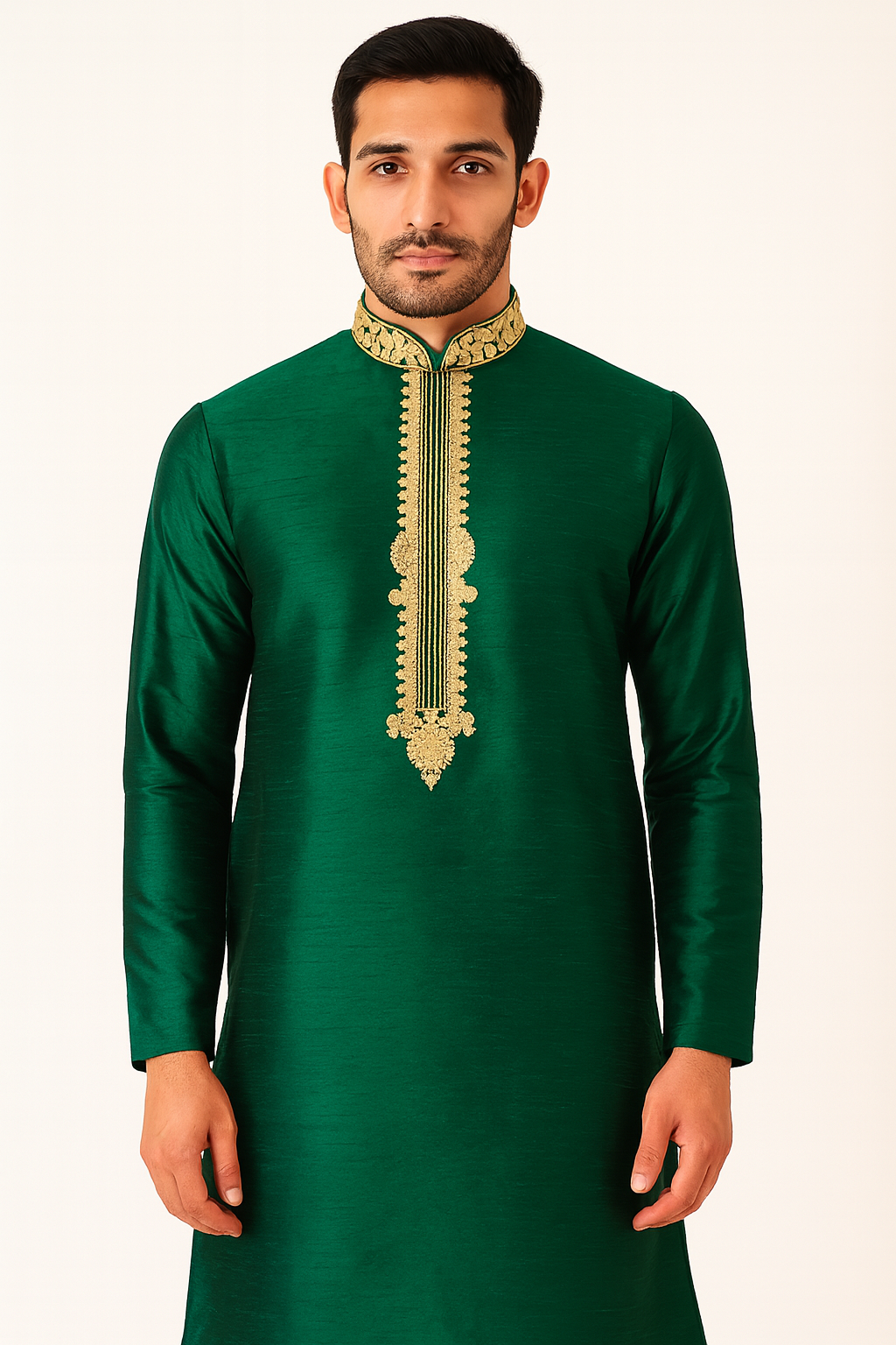 Brocade Silk - Premium Kurta Pyjama - Just $ 75! Shop now at Dapper Ethnic