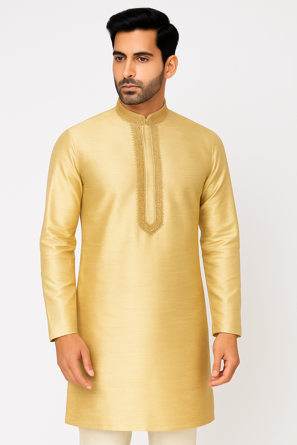 Brocade Silk - Premium Kurta Pyjama - Just $ 75! Shop now at Dapper Ethnic