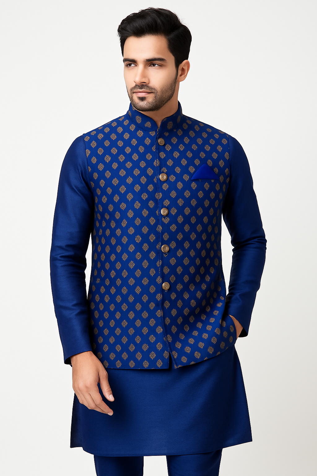 Brocade Silk - Premium Kurta Pyjama - Just $ 75! Shop now at Dapper Ethnic