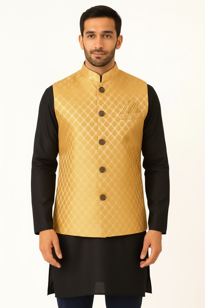 Brocade Silk - Premium Kurta Pyjama - Just $ 75! Shop now at Dapper Ethnic