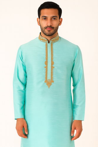 Brocade Silk - Premium Kurta Pyjama - Just $ 75! Shop now at Dapper Ethnic
