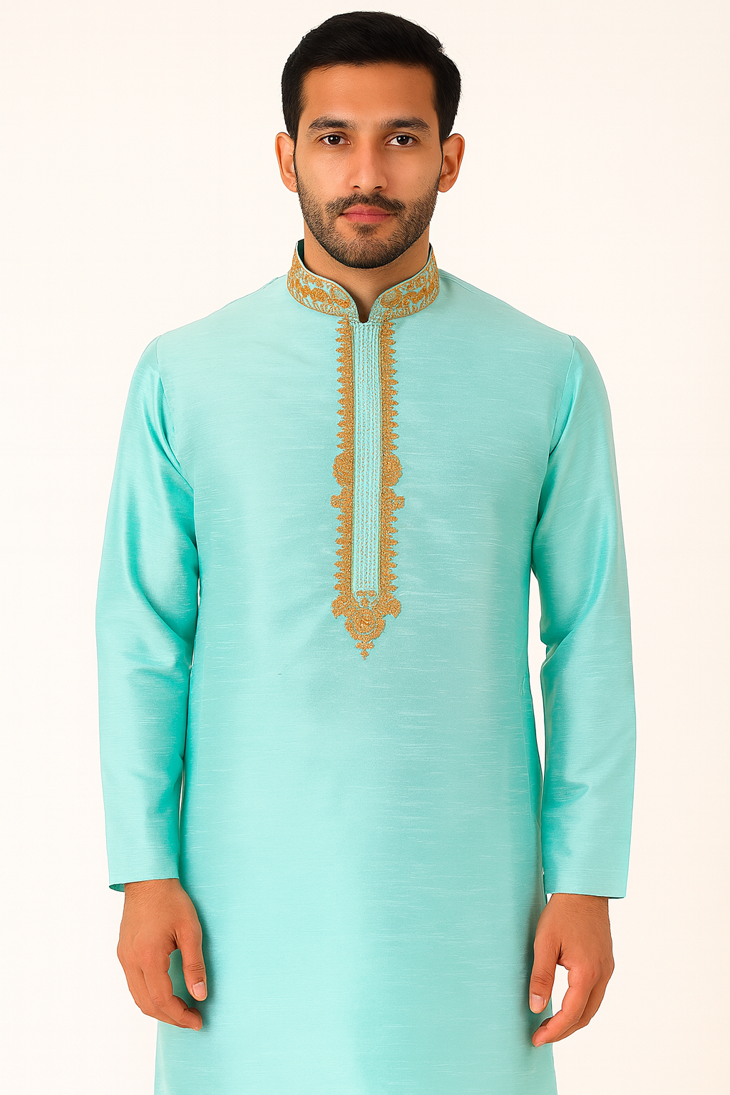 Brocade Silk - Premium Kurta Pyjama - Just $ 75! Shop now at Dapper Ethnic