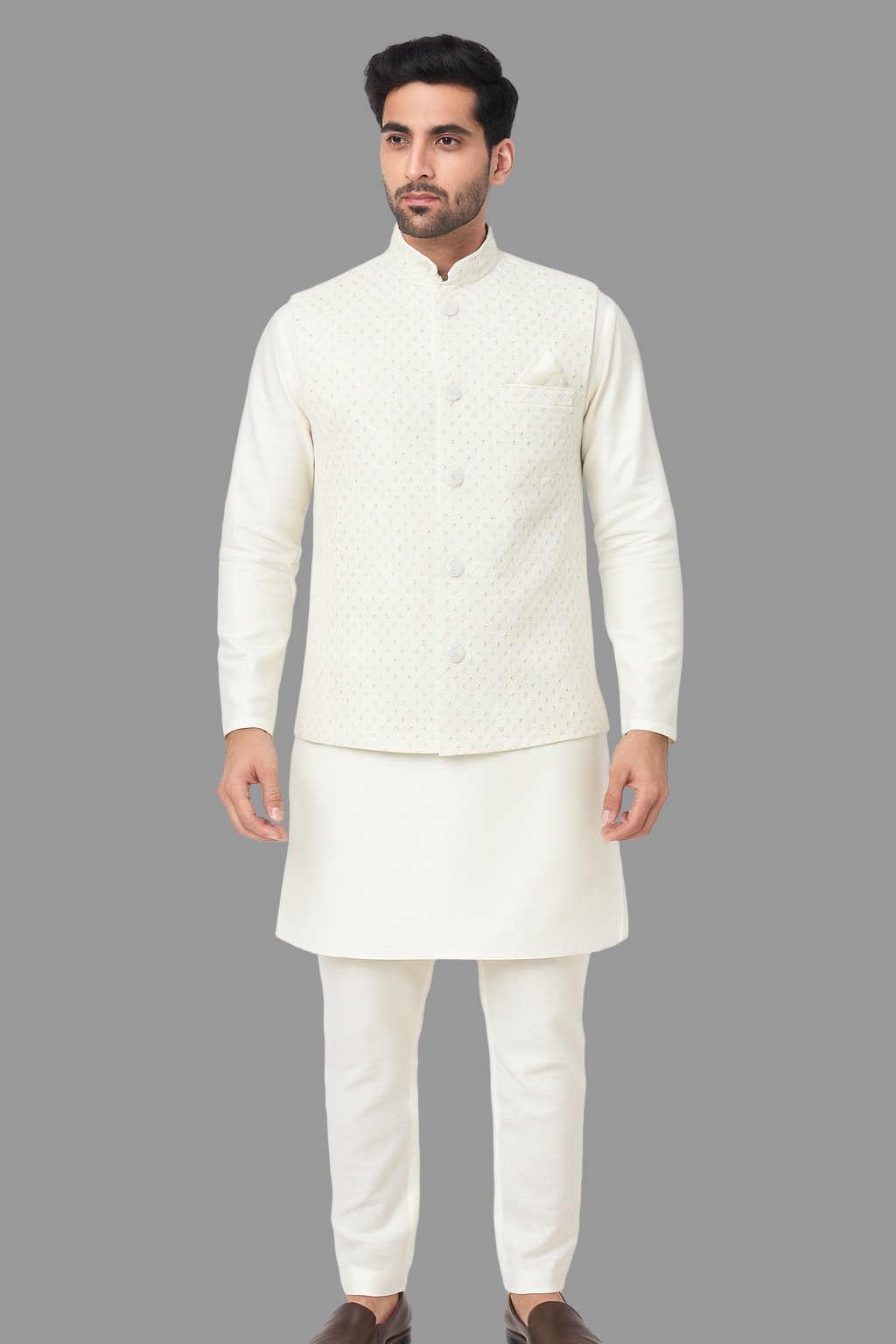 Brocade Silk - Premium Kurta Pyjama - Just $ 75! Shop now at Dapper Ethnic
