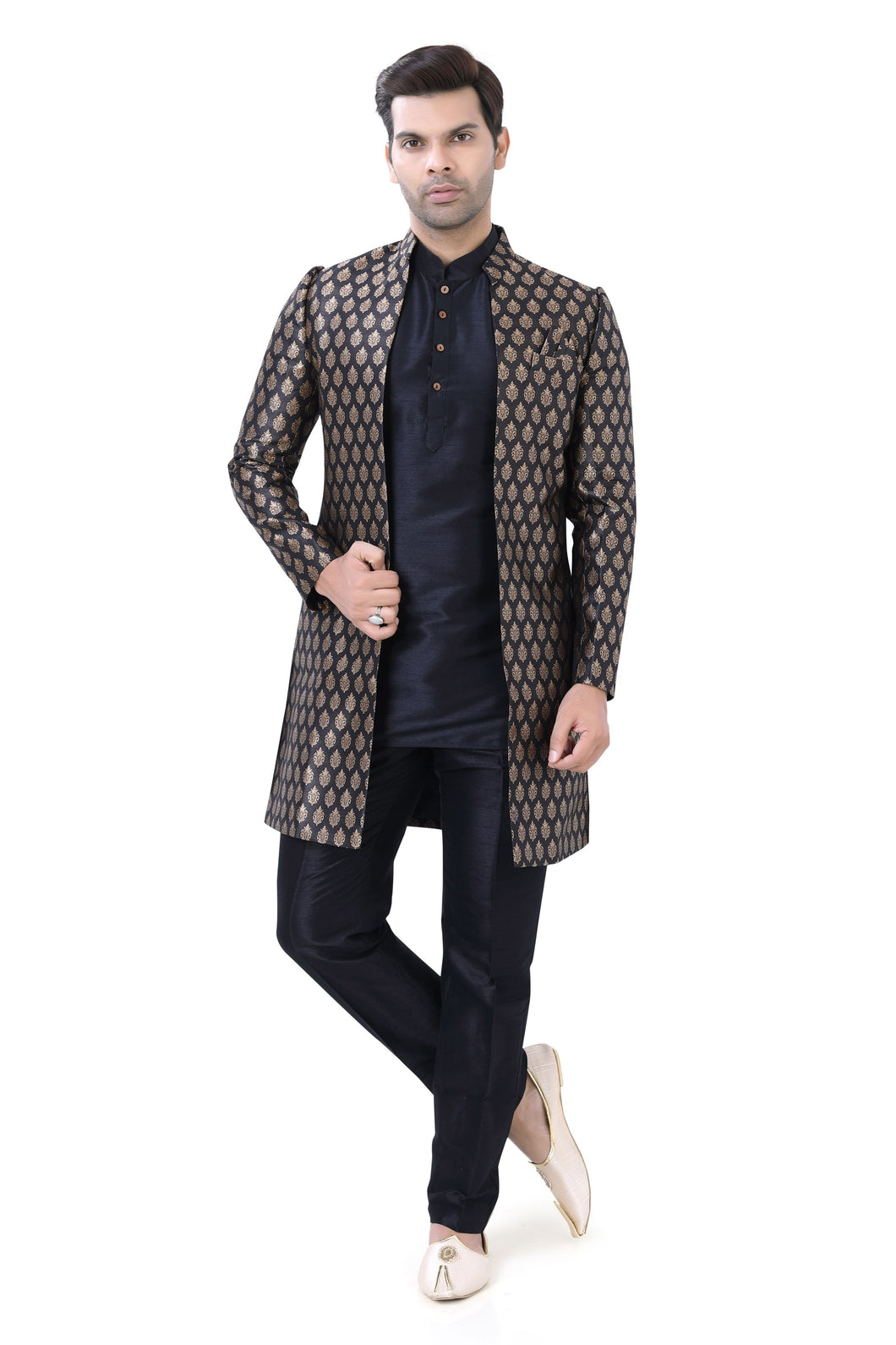 Brocade Silk - Premium Kurta Pyjama - Just $ 75! Shop now at Dapper Ethnic