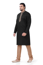 Load image into Gallery viewer, Plus size Cotton Kurta Pajama set in Black
