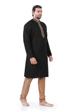 Load image into Gallery viewer, Plus size Cotton Kurta Pajama set in Black
