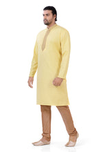 Load image into Gallery viewer, Plus size Cotton Embroidered Kurta Pajama set in Yellow
