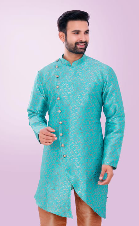 Brocade Silk - Premium Kurta Pyjama - Just $ 75! Shop now at Dapper Ethnic