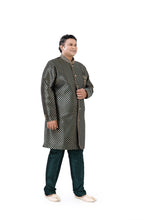 Load image into Gallery viewer, Plus size Brocade Silk Indo western in Bottle Green color
