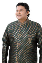 Load image into Gallery viewer, Plus size Brocade Silk Indo western in Bottle Green color
