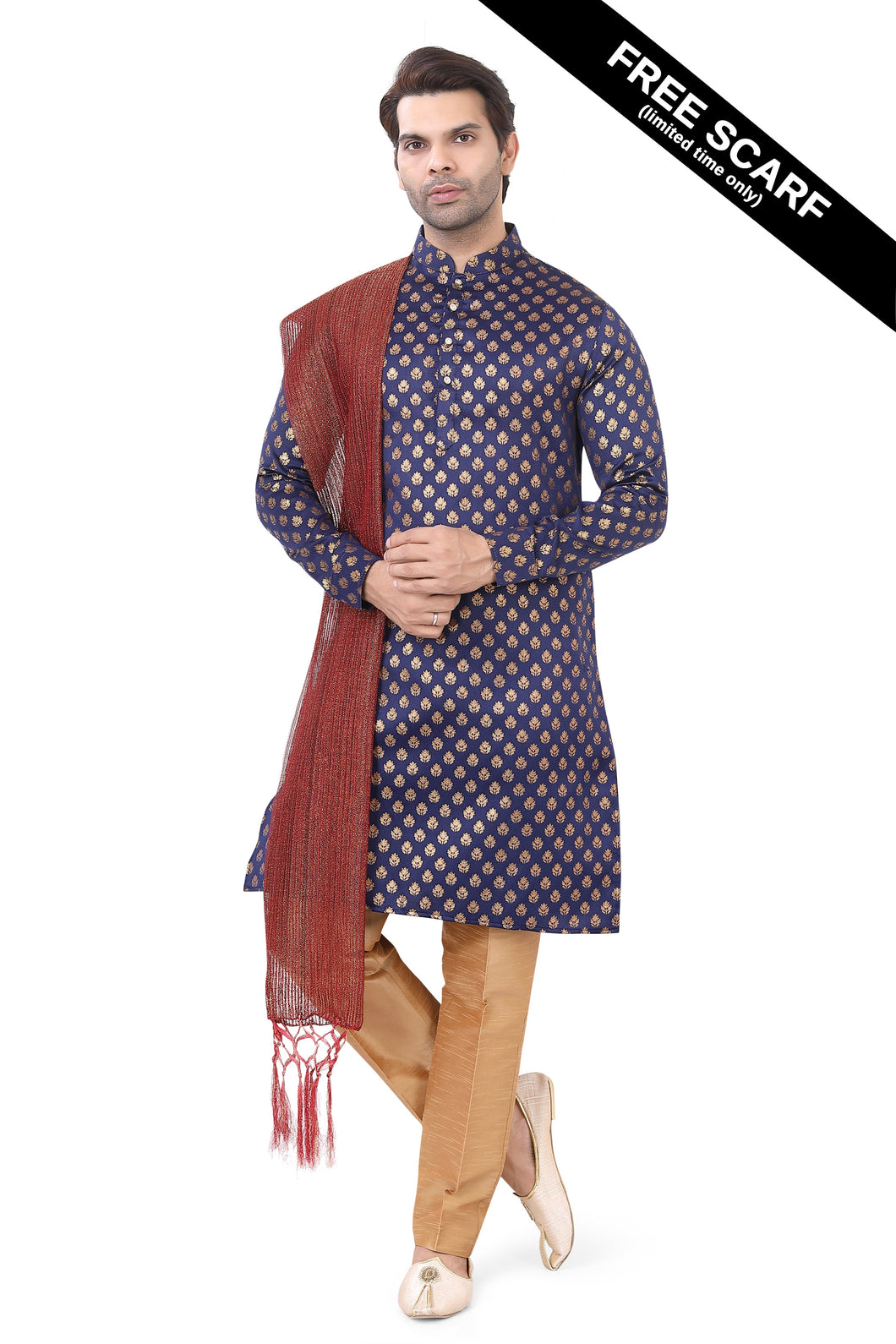 Brocade Silk - Premium Kurta Pyjama - Just $ 75! Shop now at Dapper Ethnic