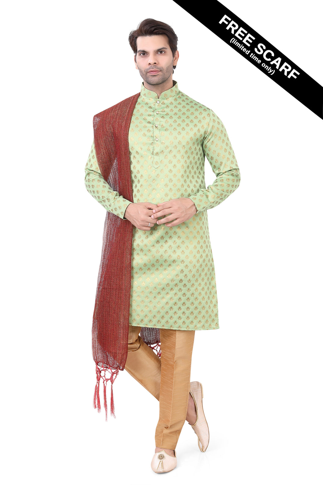 Brocade Silk - Premium Kurta Pyjama - Just $ 75! Shop now at Dapper Ethnic