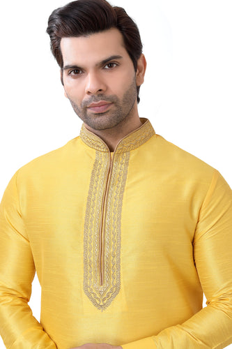 Brocade Silk - Premium Kurta Pyjama - Just $ 75! Shop now at Dapper Ethnic