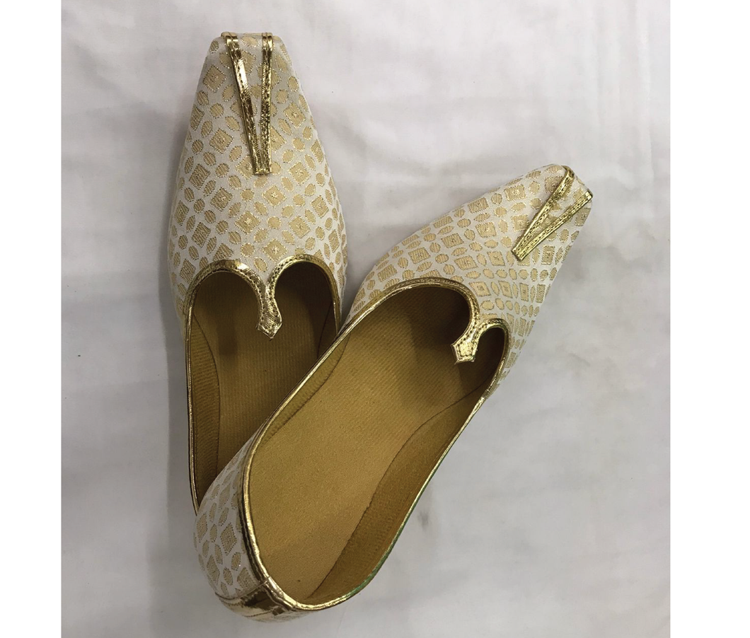 Gold Brocade Mojadi Shoes D No. 115
