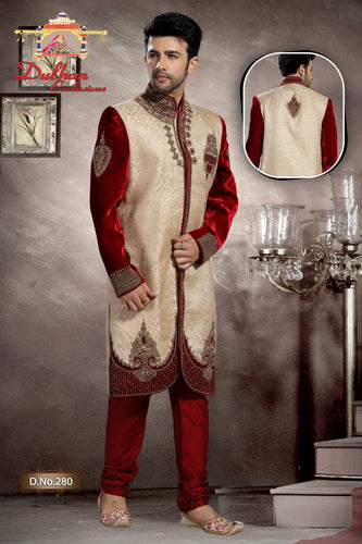 Brocade Silk - Premium Kurta Pyjama - Just $ 75! Shop now at Dapper Ethnic