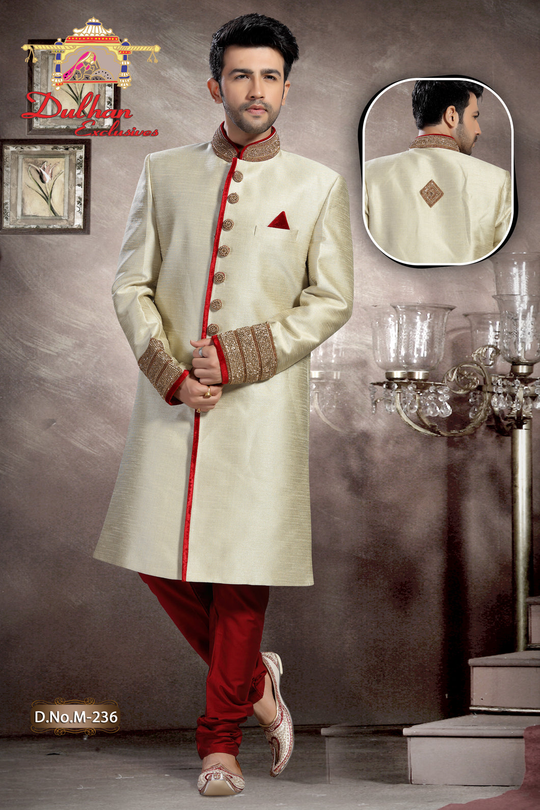 Brocade Silk - Premium Kurta Pyjama - Just $ 75! Shop now at Dapper Ethnic