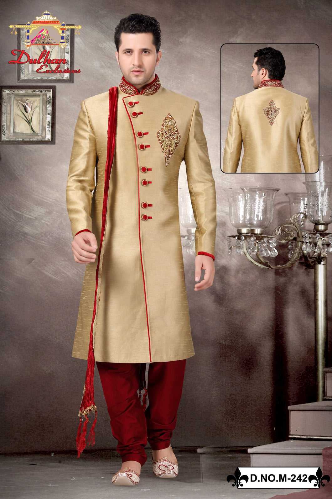 Brocade Silk - Premium Kurta Pyjama - Just $ 75! Shop now at Dapper Ethnic