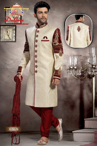 Brocade Silk - Premium Kurta Pyjama - Just $ 75! Shop now at Dapper Ethnic