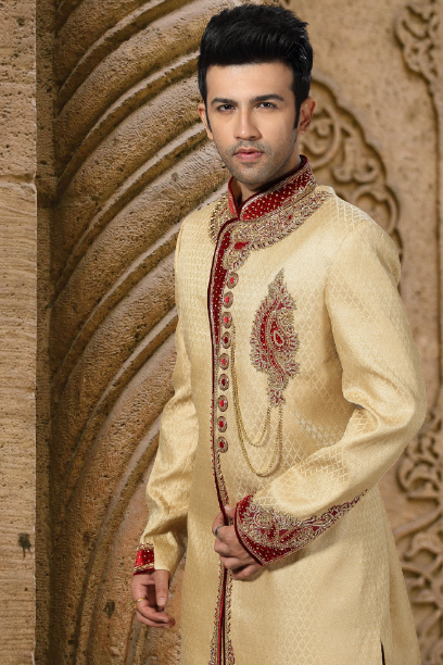 Brocade Silk - Premium Kurta Pyjama - Just $ 75! Shop now at Dapper Ethnic