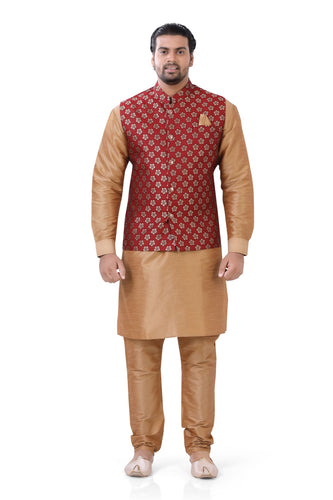 Brocade Silk - Premium Kurta Pyjama - Just $ 75! Shop now at Dapper Ethnic