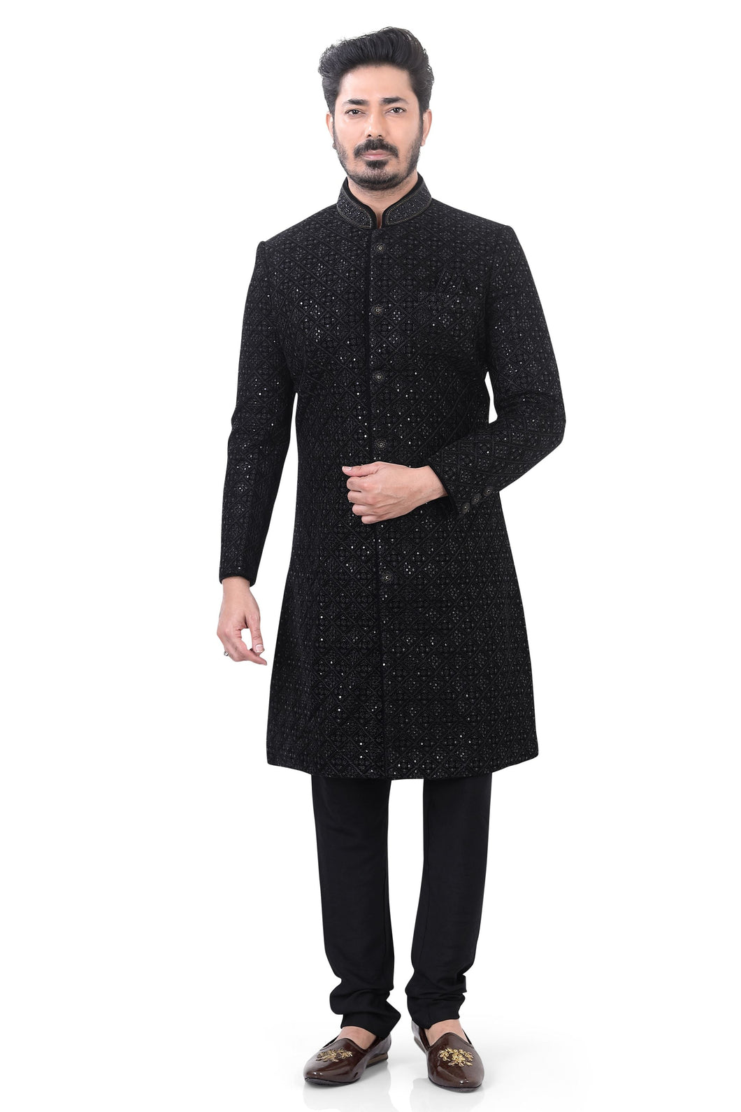 Brocade Silk - Premium Kurta Pyjama - Just $ 75! Shop now at Dapper Ethnic