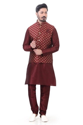 Brocade Silk - Premium Kurta Pyjama - Just $ 75! Shop now at Dapper Ethnic