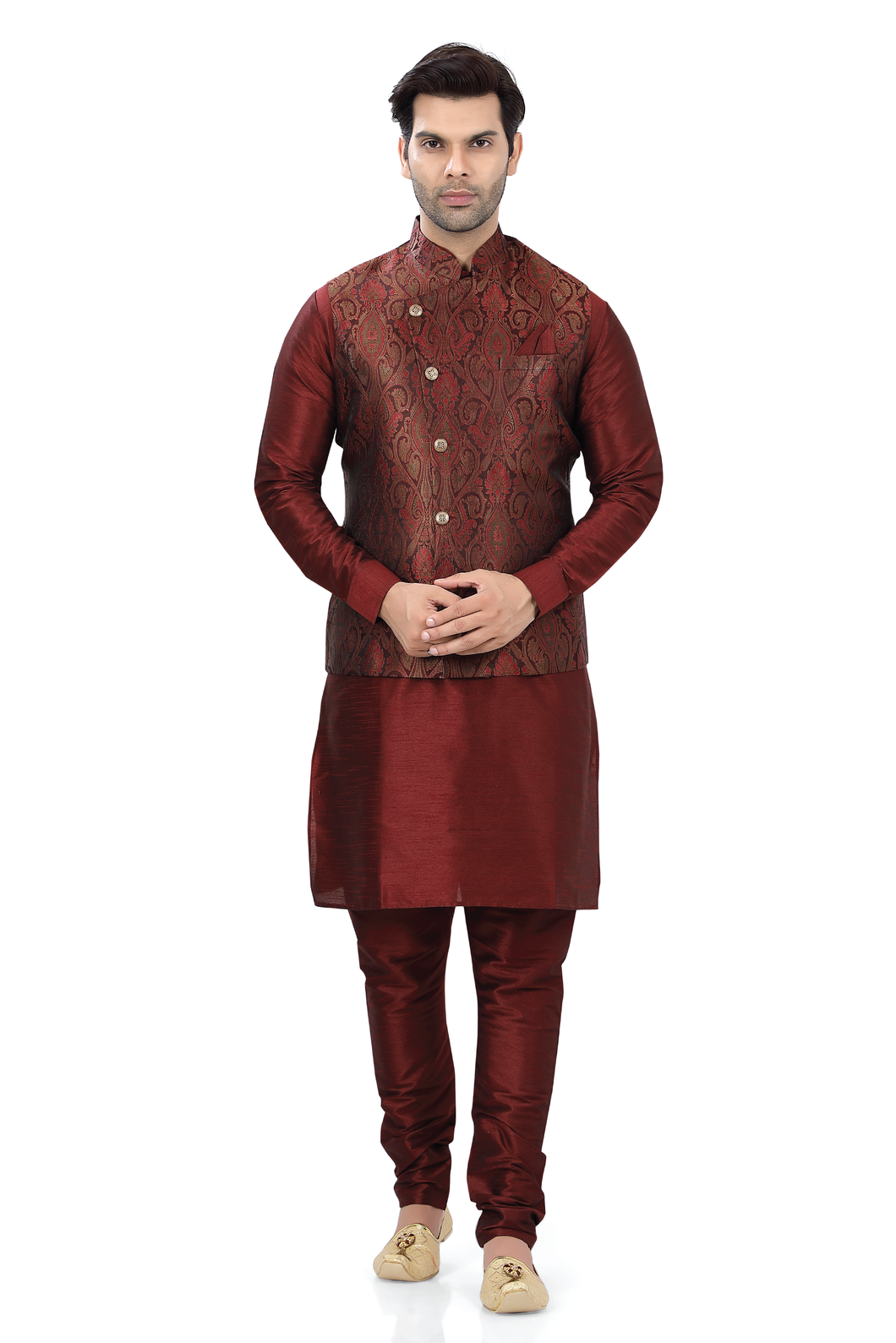 Brocade Silk - Premium Kurta Pyjama - Just $ 75! Shop now at Dapper Ethnic