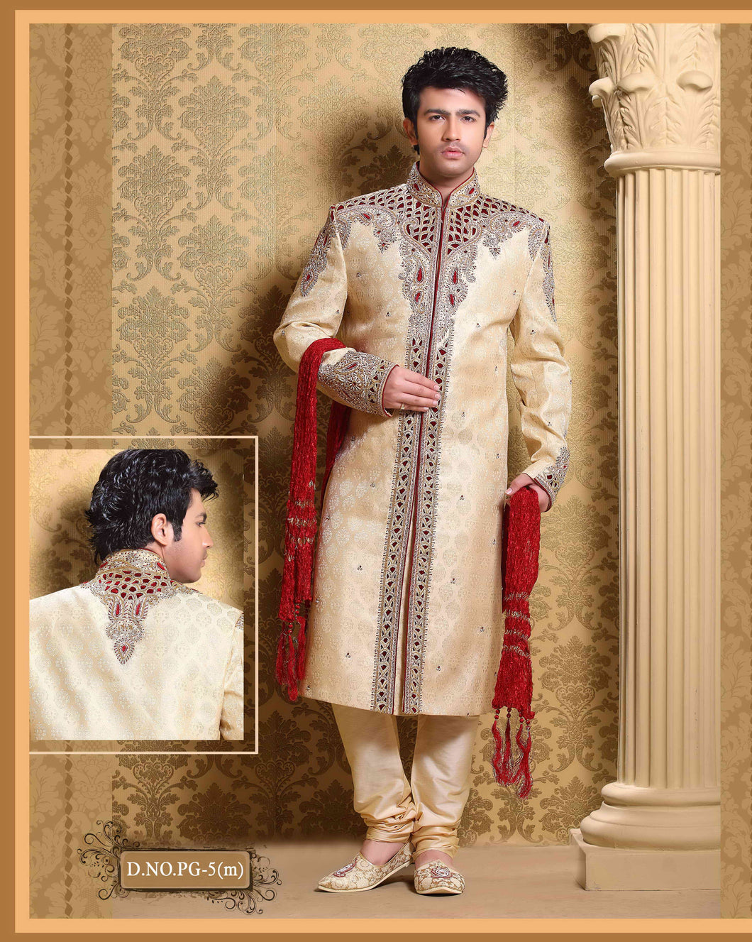 Brocade Silk - Premium Kurta Pyjama - Just $ 75! Shop now at Dapper Ethnic