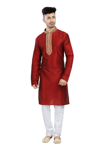 Brocade Silk - Premium Kurta Pyjama - Just $ 75! Shop now at Dapper Ethnic