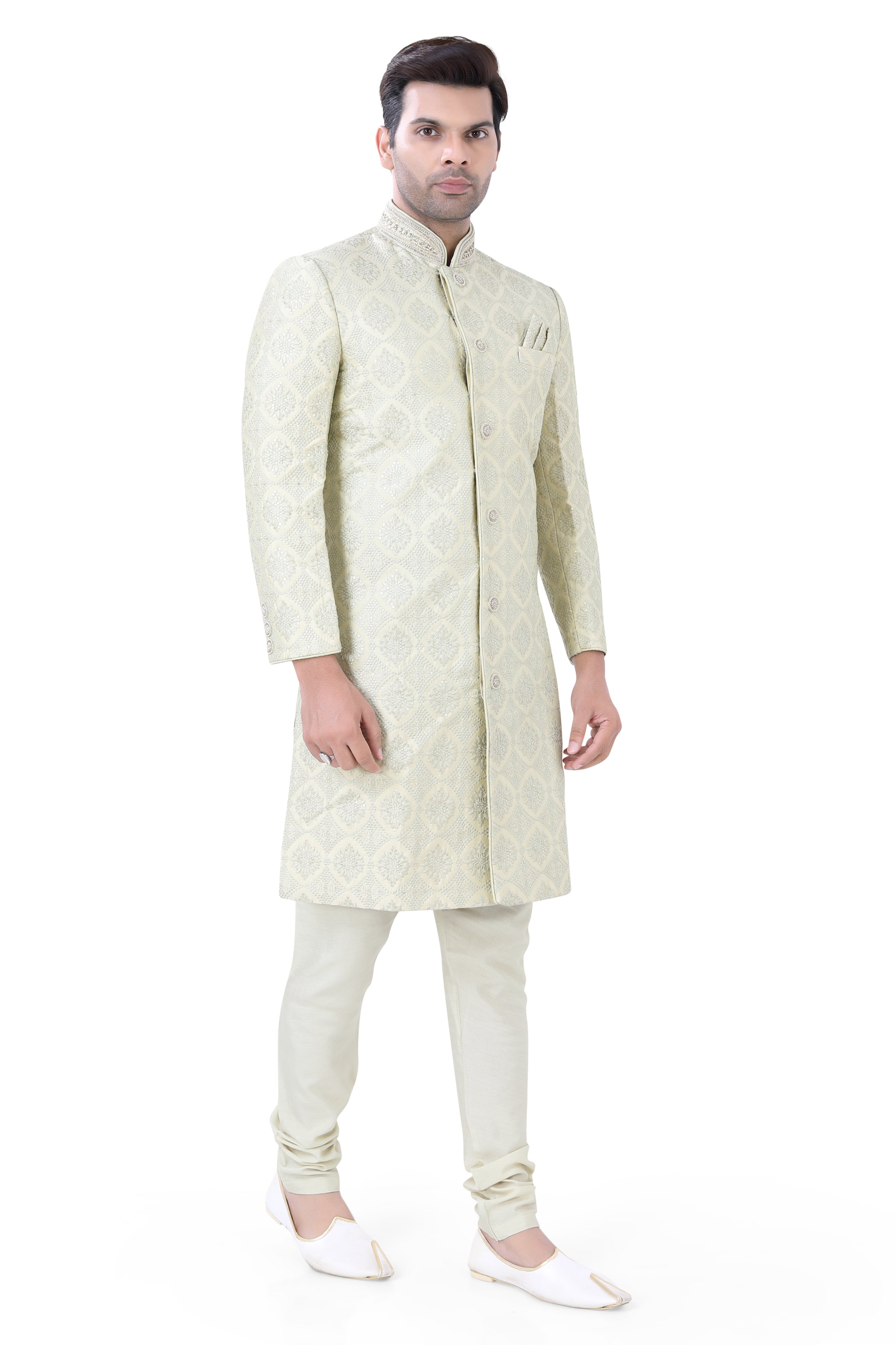 LINAY SHERWANI – SAGE GREEN main image 1